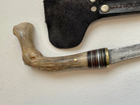 EXTREMELY RARE WILLIAM 'BILL' SCAGEL CROOKED KNIFE WITH ORIGINAL SCAGEL SHEATH