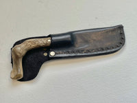 EXTREMELY RARE WILLIAM 'BILL' SCAGEL CROOKED KNIFE WITH ORIGINAL SCAGEL SHEATH