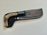 EXTREMELY RARE WILLIAM 'BILL' SCAGEL CROOKED KNIFE WITH ORIGINAL SCAGEL SHEATH