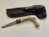EXTREMELY RARE WILLIAM 'BILL' SCAGEL CROOKED KNIFE WITH ORIGINAL SCAGEL SHEATH