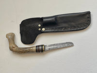 EXTREMELY RARE WILLIAM 'BILL' SCAGEL CROOKED KNIFE WITH ORIGINAL SCAGEL SHEATH