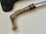 EXTREMELY RARE WILLIAM 'BILL' SCAGEL CROOKED KNIFE WITH ORIGINAL SCAGEL SHEATH