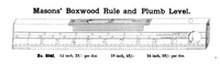 EXTRA FINE RABONE MASON'S BOXWOOD RULE & PLUMB LEVEL - 12"