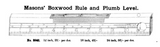 EXTRA FINE RABONE MASON'S BOXWOOD RULE & PLUMB LEVEL - 12"