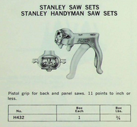 FINE STANLEY HANDYMAN NO. 432 SAW SET - 5 ~ 11TPI