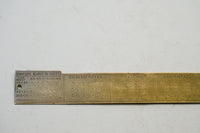 EARLY ROCHESTER ENVELOPE COMPANY 12" BRASS ADVERTISING RULE