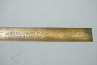 EARLY ROCHESTER ENVELOPE COMPANY 12" BRASS ADVERTISING RULE