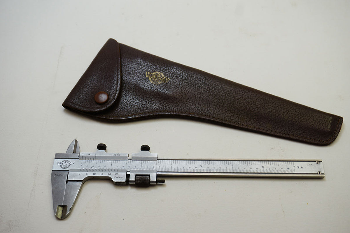 FINE KANON JAPAN 7" VERNIER CALIPER IN LEATHER SHEATH Ted Dawson