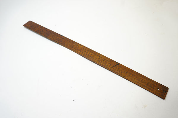VERY EARLY HANDSTAMPED 24 1/2" WOODEN RULER