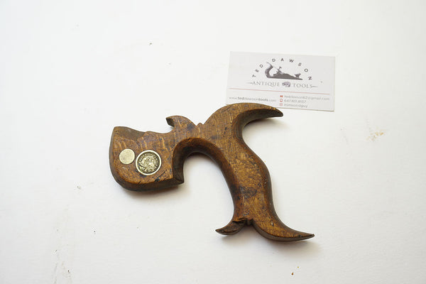 M&S DECORATIVE TENON SAW HANDLE WITH DOUBLE BEAVER MEDALLION